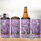 Epilepsy Awareness Budgerigar Australia 4 in 1 Can Cooler Tumbler Budgie Purple Ribbon Boronia Aboriginal - Aussie Hoodie