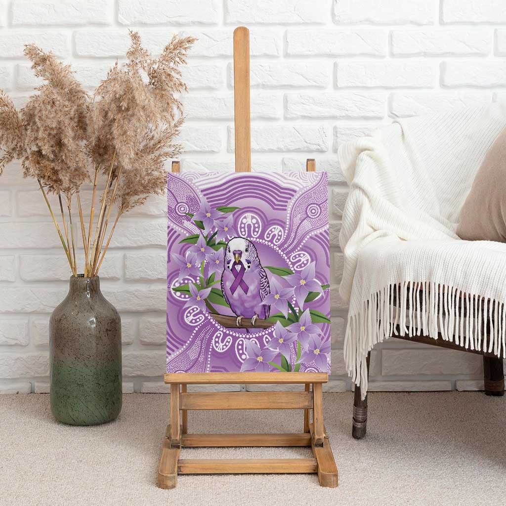 Epilepsy Awareness Budgerigar Australia Canvas Wall Art Budgie Purple Ribbon Boronia Aboriginal - Aussie Hoodie