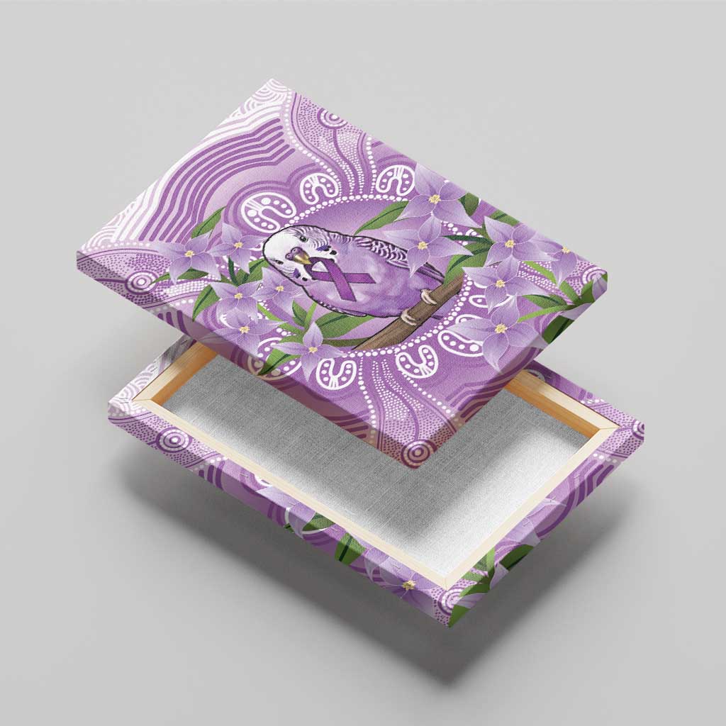 Epilepsy Awareness Budgerigar Australia Canvas Wall Art Budgie Purple Ribbon Boronia Aboriginal - Aussie Hoodie