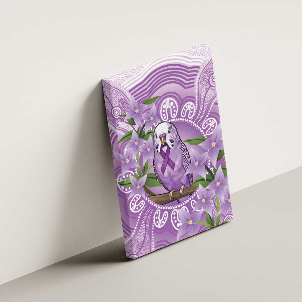 Epilepsy Awareness Budgerigar Australia Canvas Wall Art Budgie Purple Ribbon Boronia Aboriginal - Aussie Hoodie