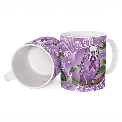 Epilepsy Awareness Budgerigar Australia Ceramic Mug Budgie Purple Ribbon Boronia Aboriginal - Aussie Hoodie