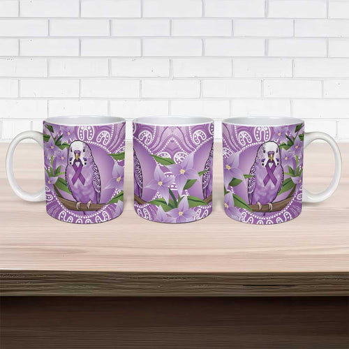 Epilepsy Awareness Budgerigar Australia Ceramic Mug Budgie Purple Ribbon Boronia Aboriginal - Aussie Hoodie