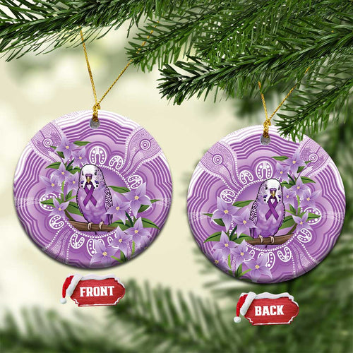 Epilepsy Awareness Budgerigar Australia Ceramic Ornament Budgie Purple Ribbon Boronia Aboriginal - Aussie Hoodie