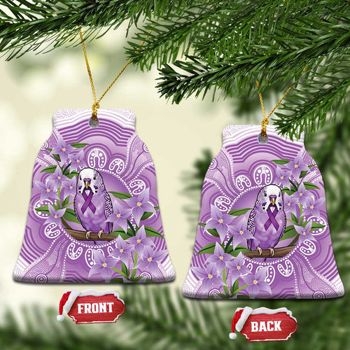 Epilepsy Awareness Budgerigar Australia Ceramic Ornament Budgie Purple Ribbon Boronia Aboriginal - Aussie Hoodie