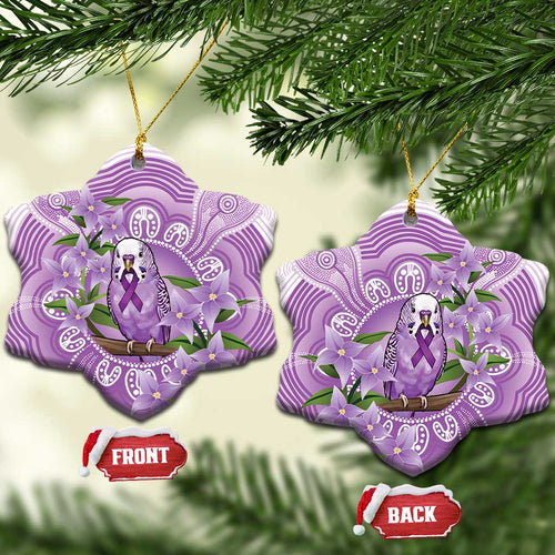 Epilepsy Awareness Budgerigar Australia Ceramic Ornament Budgie Purple Ribbon Boronia Aboriginal - Aussie Hoodie
