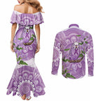 Epilepsy Awareness Budgerigar Australia Couples Matching Mermaid Dress and Long Sleeve Button Shirt Budgie Purple Ribbon Boronia Aboriginal - Aussie Hoodie