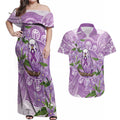 Epilepsy Awareness Budgerigar Australia Couples Matching Off Shoulder Maxi Dress and Hawaiian Shirt Budgie Purple Ribbon Boronia Aboriginal - Aussie Hoodie