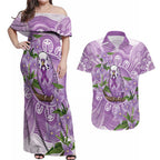 Epilepsy Awareness Budgerigar Australia Couples Matching Off Shoulder Maxi Dress and Hawaiian Shirt Budgie Purple Ribbon Boronia Aboriginal - Aussie Hoodie
