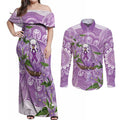 Epilepsy Awareness Budgerigar Australia Couples Matching Off Shoulder Maxi Dress and Long Sleeve Button Shirt Budgie Purple Ribbon Boronia Aboriginal - Aussie Hoodie