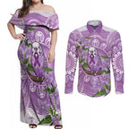 Epilepsy Awareness Budgerigar Australia Couples Matching Off Shoulder Maxi Dress and Long Sleeve Button Shirt Budgie Purple Ribbon Boronia Aboriginal - Aussie Hoodie