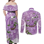 Epilepsy Awareness Budgerigar Australia Couples Matching Off Shoulder Maxi Dress and Long Sleeve Button Shirt Budgie Purple Ribbon Boronia Aboriginal - Aussie Hoodie