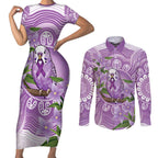 Epilepsy Awareness Budgerigar Australia Couples Matching Short Sleeve Bodycon Dress and Long Sleeve Button Shirt Budgie Purple Ribbon Boronia Aboriginal - Aussie Hoodie