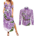 Epilepsy Awareness Budgerigar Australia Couples Matching Summer Maxi Dress and Long Sleeve Button Shirt Budgie Purple Ribbon Boronia Aboriginal - Aussie Hoodie