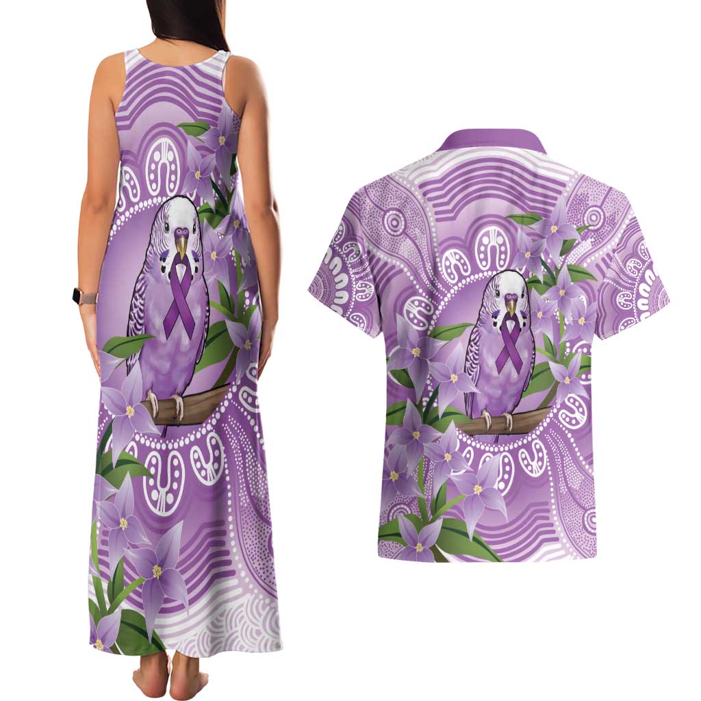 Epilepsy Awareness Budgerigar Australia Couples Matching Tank Maxi Dress and Hawaiian Shirt Budgie Purple Ribbon Boronia Aboriginal - Aussie Hoodie