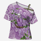 Epilepsy Awareness Budgerigar Australia Cross Shoulder Shirt Budgie Purple Ribbon Boronia Aboriginal - Aussie Hoodie