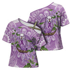 Epilepsy Awareness Budgerigar Australia Cross Shoulder Shirt Budgie Purple Ribbon Boronia Aboriginal - Aussie Hoodie