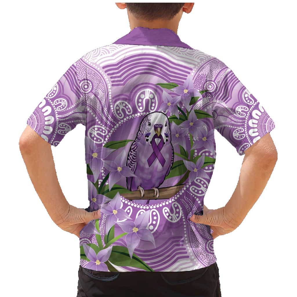Epilepsy Awareness Budgerigar Australia Family Matching Mermaid Dress and Hawaiian Shirt Budgie Purple Ribbon Boronia Aboriginal - Aussie Hoodie