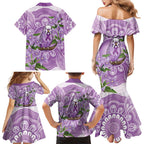 Epilepsy Awareness Budgerigar Australia Family Matching Mermaid Dress and Hawaiian Shirt Budgie Purple Ribbon Boronia Aboriginal - Aussie Hoodie