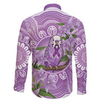 Epilepsy Awareness Budgerigar Australia Family Matching Off Shoulder Short Dress and Hawaiian Shirt Budgie Purple Ribbon Boronia Aboriginal - Aussie Hoodie