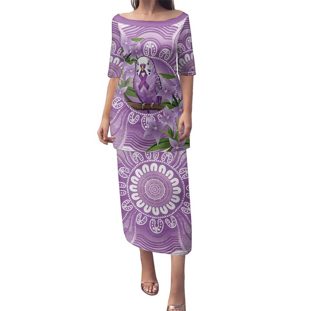 Epilepsy Awareness Budgerigar Australia Family Matching Puletasi and Hawaiian Shirt Budgie Purple Ribbon Boronia Aboriginal - Aussie Hoodie