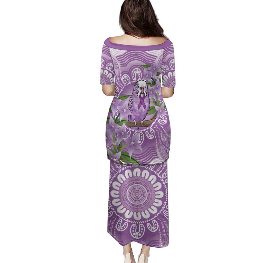 Epilepsy Awareness Budgerigar Australia Family Matching Puletasi and Hawaiian Shirt Budgie Purple Ribbon Boronia Aboriginal - Aussie Hoodie