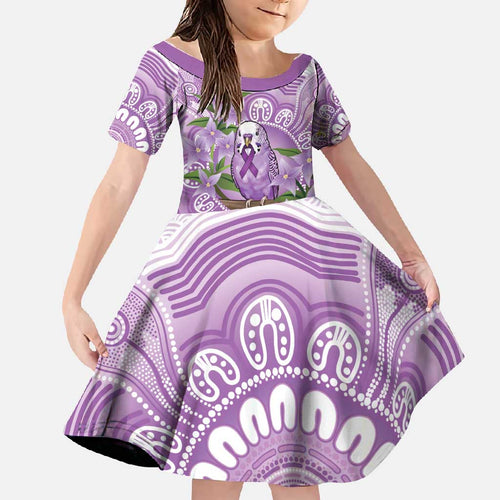 Epilepsy Awareness Budgerigar Australia Family Matching Summer Maxi Dress and Hawaiian Shirt Budgie Purple Ribbon Boronia Aboriginal - Aussie Hoodie