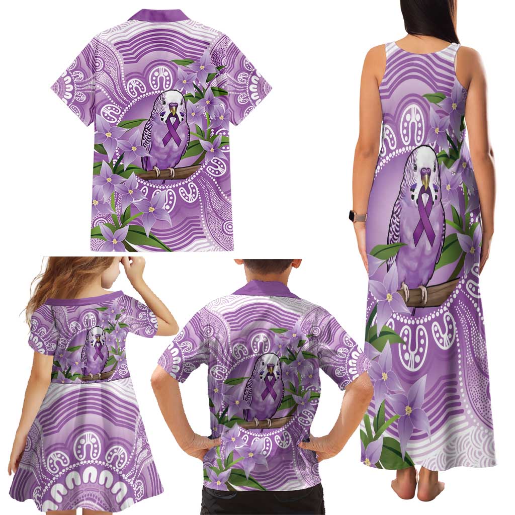 Epilepsy Awareness Budgerigar Australia Family Matching Tank Maxi Dress and Hawaiian Shirt Budgie Purple Ribbon Boronia Aboriginal - Aussie Hoodie