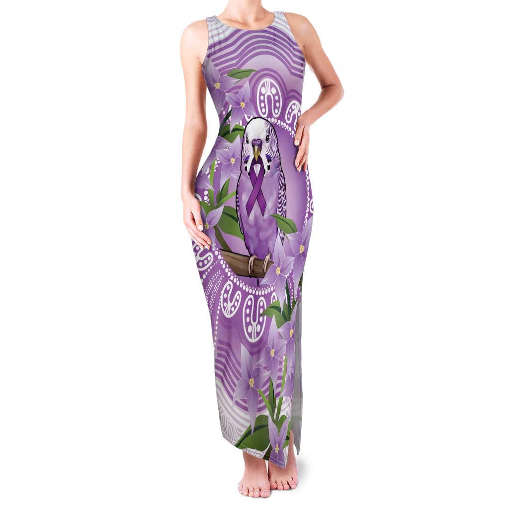 Epilepsy Awareness Budgerigar Australia Family Matching Tank Maxi Dress and Hawaiian Shirt Budgie Purple Ribbon Boronia Aboriginal - Aussie Hoodie