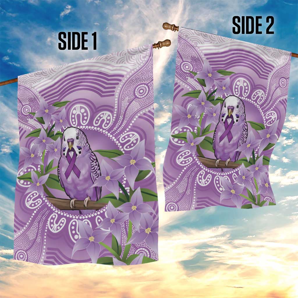 Epilepsy Awareness Budgerigar Australia Garden Flag Budgie Purple Ribbon Boronia Aboriginal - Aussie Hoodie