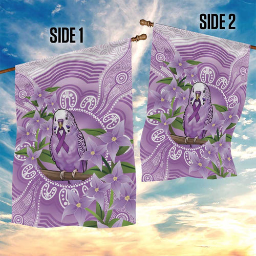 Epilepsy Awareness Budgerigar Australia Garden Flag Budgie Purple Ribbon Boronia Aboriginal - Aussie Hoodie