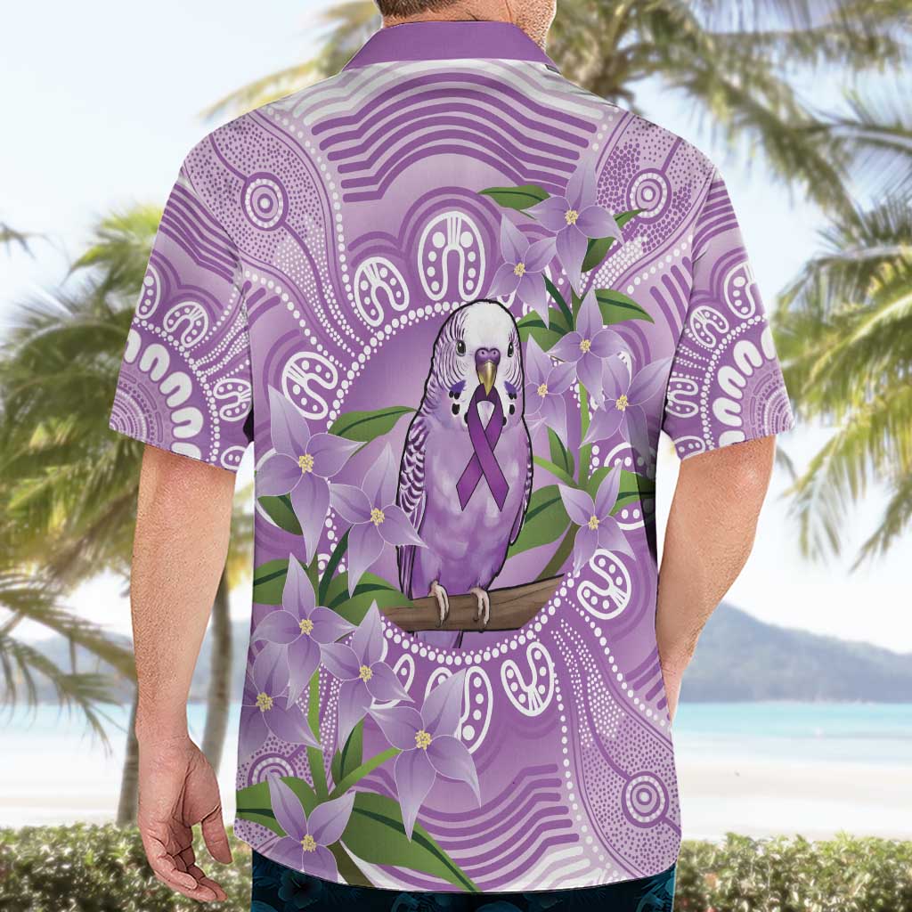 Epilepsy Awareness Budgerigar Australia Hawaiian Shirt Budgie Purple Ribbon Boronia Aboriginal - Aussie Hoodie