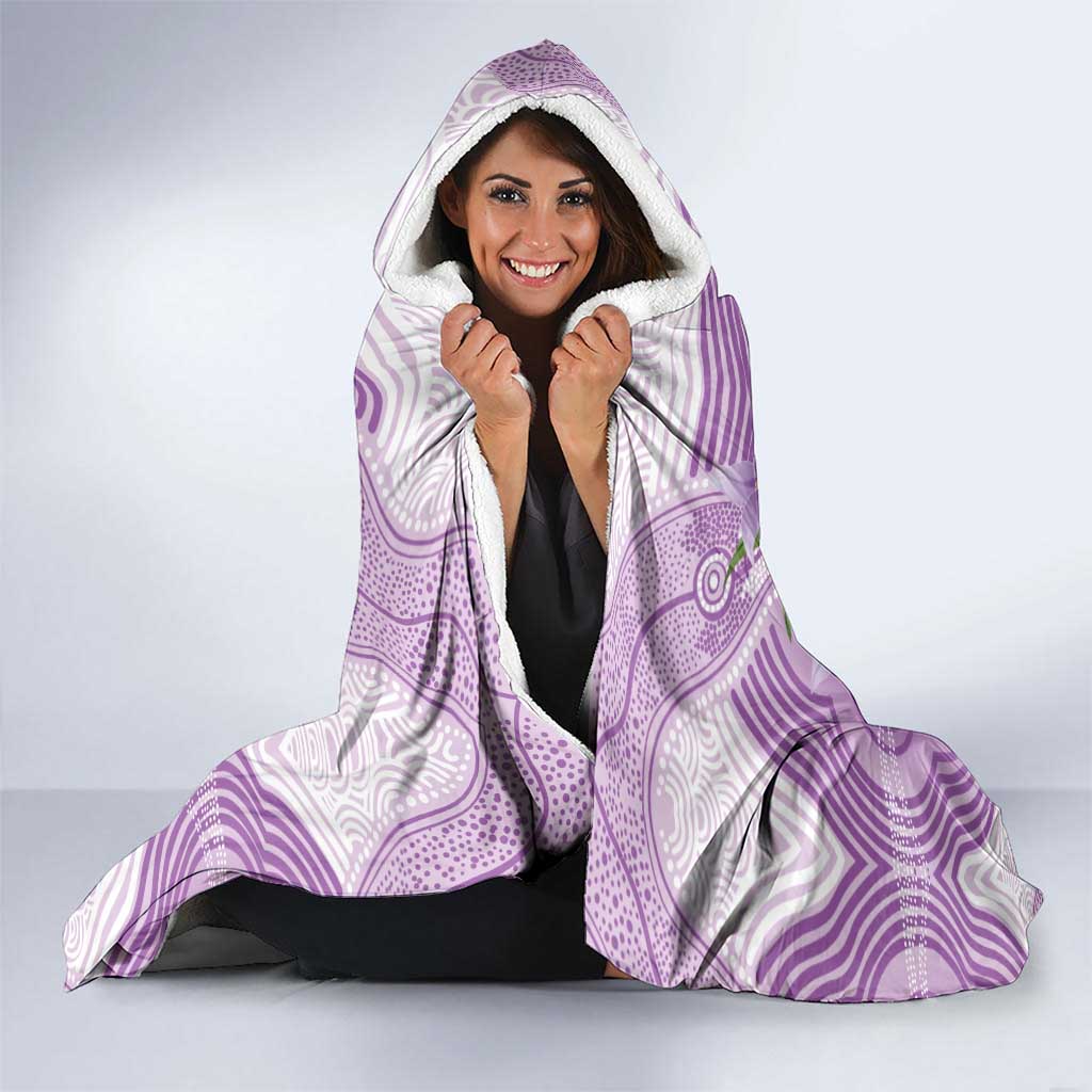 Epilepsy Awareness Budgerigar Australia Hooded Blanket Budgie Purple Ribbon Boronia Aboriginal - Aussie Hoodie