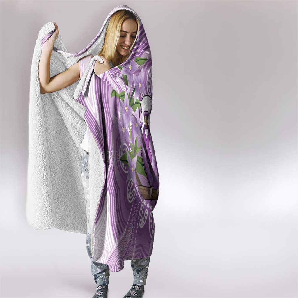 Epilepsy Awareness Budgerigar Australia Hooded Blanket Budgie Purple Ribbon Boronia Aboriginal - Aussie Hoodie