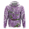 Epilepsy Awareness Budgerigar Australia Hoodie Budgie Purple Ribbon Boronia Aboriginal - Aussie Hoodie