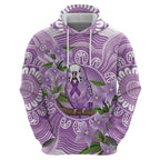 Epilepsy Awareness Budgerigar Australia Hoodie Budgie Purple Ribbon Boronia Aboriginal - Aussie Hoodie