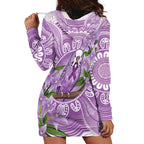 Epilepsy Awareness Budgerigar Australia Hoodie Dress Budgie Purple Ribbon Boronia Aboriginal - Aussie Hoodie