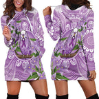 Epilepsy Awareness Budgerigar Australia Hoodie Dress Budgie Purple Ribbon Boronia Aboriginal - Aussie Hoodie