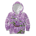 Epilepsy Awareness Budgerigar Australia Kid Hoodie Budgie Purple Ribbon Boronia Aboriginal - Aussie Hoodie