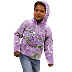 Epilepsy Awareness Budgerigar Australia Kid Hoodie Budgie Purple Ribbon Boronia Aboriginal - Aussie Hoodie