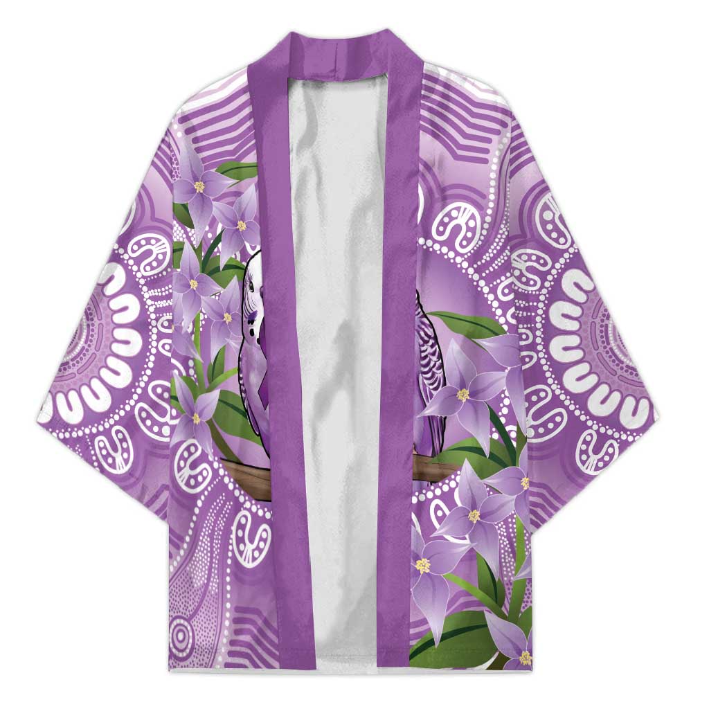 Epilepsy Awareness Budgerigar Australia Kimono Budgie Purple Ribbon Boronia Aboriginal - Aussie Hoodie
