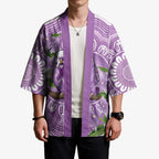 Epilepsy Awareness Budgerigar Australia Kimono Budgie Purple Ribbon Boronia Aboriginal - Aussie Hoodie