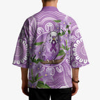 Epilepsy Awareness Budgerigar Australia Kimono Budgie Purple Ribbon Boronia Aboriginal - Aussie Hoodie