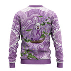 Epilepsy Awareness Budgerigar Australia Ugly Christmas Sweater Budgie Purple Ribbon Boronia Aboriginal - Aussie Hoodie