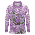 Epilepsy Awareness Budgerigar Australia Long Sleeve Polo Shirt Budgie Purple Ribbon Boronia Aboriginal - Aussie Hoodie