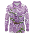 Epilepsy Awareness Budgerigar Australia Long Sleeve Polo Shirt Budgie Purple Ribbon Boronia Aboriginal - Aussie Hoodie