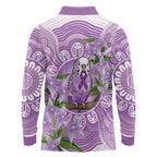Epilepsy Awareness Budgerigar Australia Long Sleeve Polo Shirt Budgie Purple Ribbon Boronia Aboriginal - Aussie Hoodie