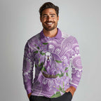 Epilepsy Awareness Budgerigar Australia Long Sleeve Polo Shirt Budgie Purple Ribbon Boronia Aboriginal - Aussie Hoodie