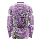Epilepsy Awareness Budgerigar Australia Long Sleeve Shirt Budgie Purple Ribbon Boronia Aboriginal - Aussie Hoodie
