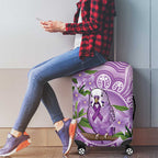 Epilepsy Awareness Budgerigar Australia Luggage Cover Budgie Purple Ribbon Boronia Aboriginal - Aussie Hoodie