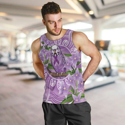 Epilepsy Awareness Budgerigar Australia Men Tank Top Budgie Purple Ribbon Boronia Aboriginal - Aussie Hoodie